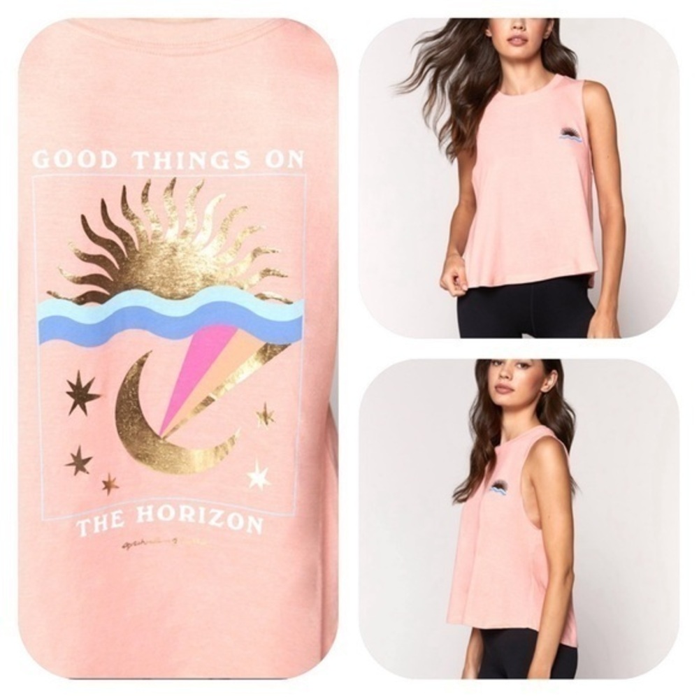 Spiritual Gangster XL Horizon muscle Tank in flamingo